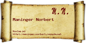 Maninger Norbert névjegykártya