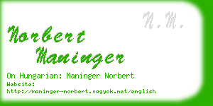 norbert maninger business card